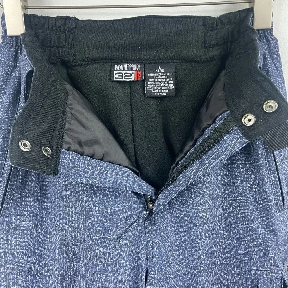 Weatherproof | 32* ski pants unisex Lg 14/16 blue ⛷️🎿